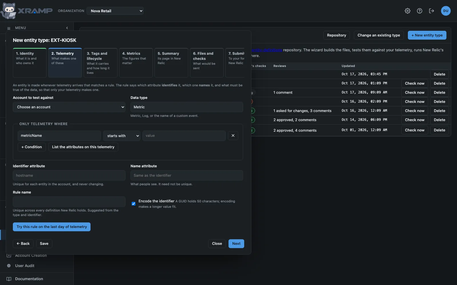 Entity builder: A new entity type and the telemetry rule that makes it